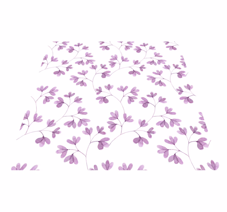 Lilla blomstermønster vinyl teppe blomster og planter - Tenstickers