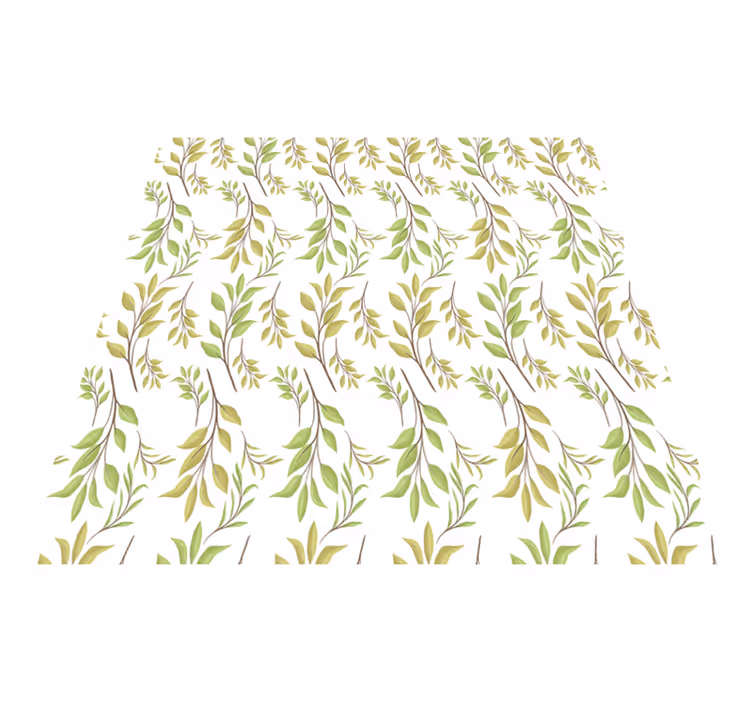 Vinyl teppe blomster og planter frodig grønt mønster - Tenstickers