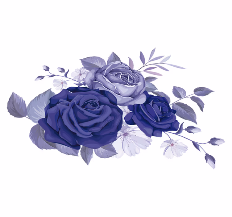 Vinyl teppe blomster og planter elegante lilla roser - Tenstickers