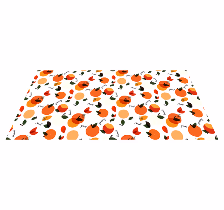 Fruktinspirert arrangement vinyl teppe blomster og planter - Tenstickers