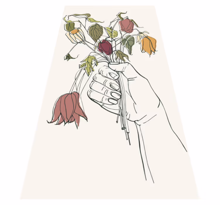 Håndholdte blomster vinyl teppe soverom - Tenstickers