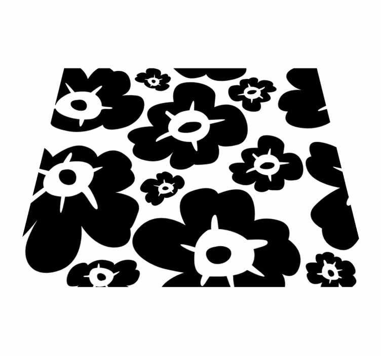 Vinyl teppe soverom svart valmue - Tenstickers