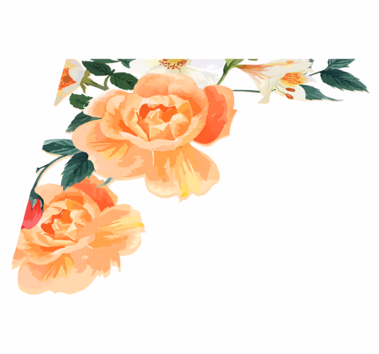 Peach rose arrangement vinyl teppe soverom - Tenstickers