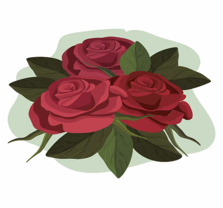 Roser i arrangement vinyl teppe soverom - Tenstickers