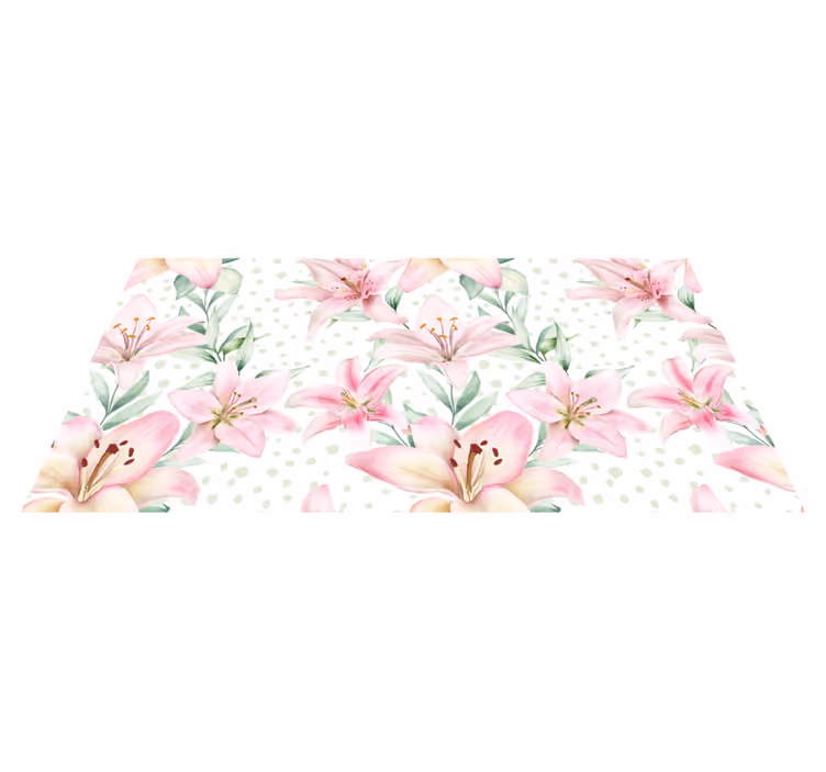 Elegant liljemønster vinyl teppe soverom - Tenstickers