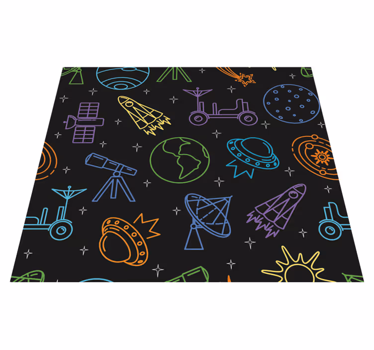 Vinyl teppe stjerner romsymboler - Tenstickers