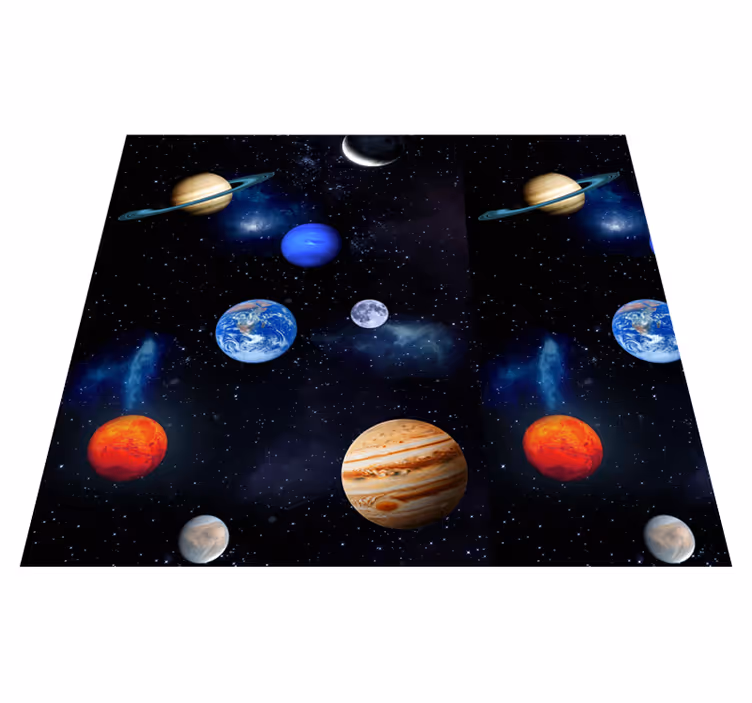 Vinyl teppe stjerner kosmos romplaneter - Tenstickers