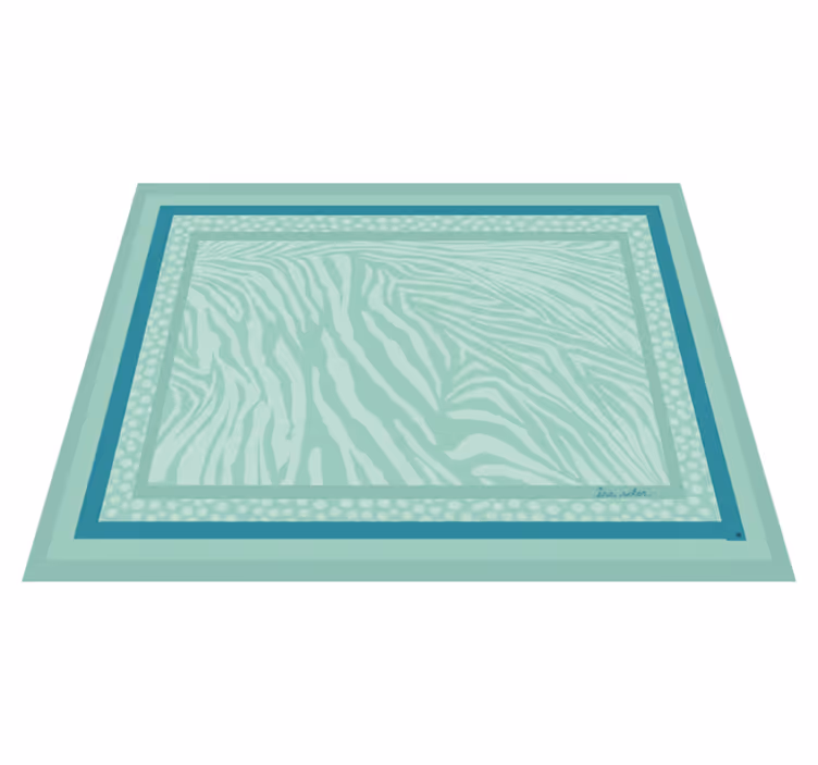 Mint zebra stripe mønster vinyl teppe stue - Tenstickers