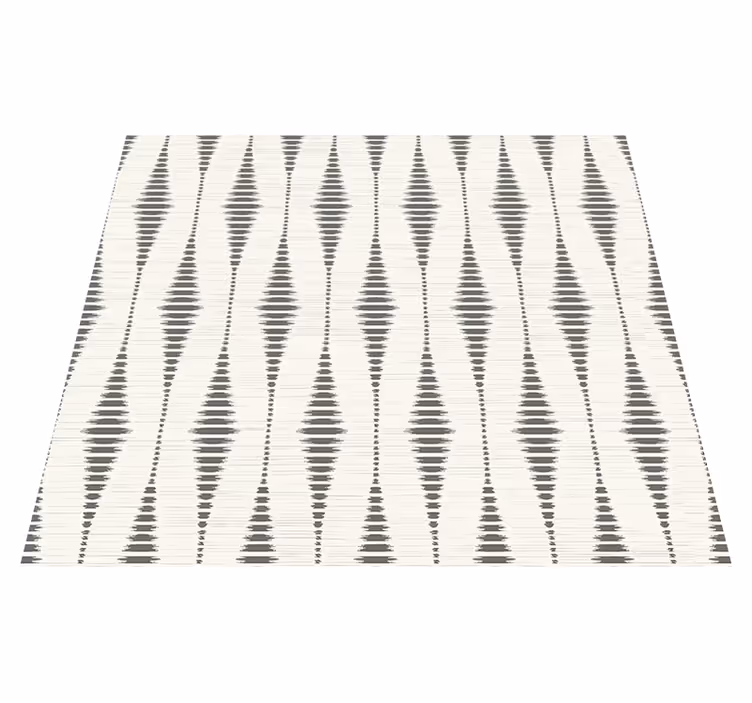 Vinyl teppe geometrisk rabaul ikat grå og beige - Tenstickers