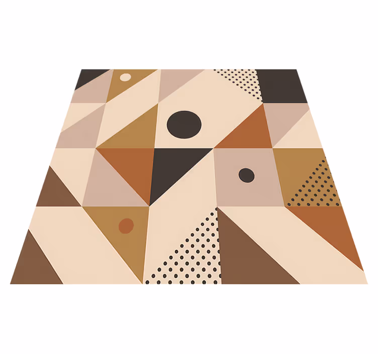 Vinyl teppe geometrisk brunt lappeteppe - Tenstickers