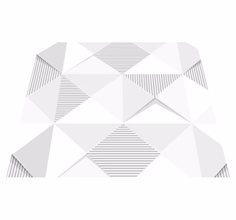 Vinyl teppe geometrisk 3d hvite firkanter - Tenstickers