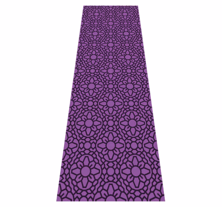 Vinyl teppe geometrisk lilla sirkelblomster - Tenstickers