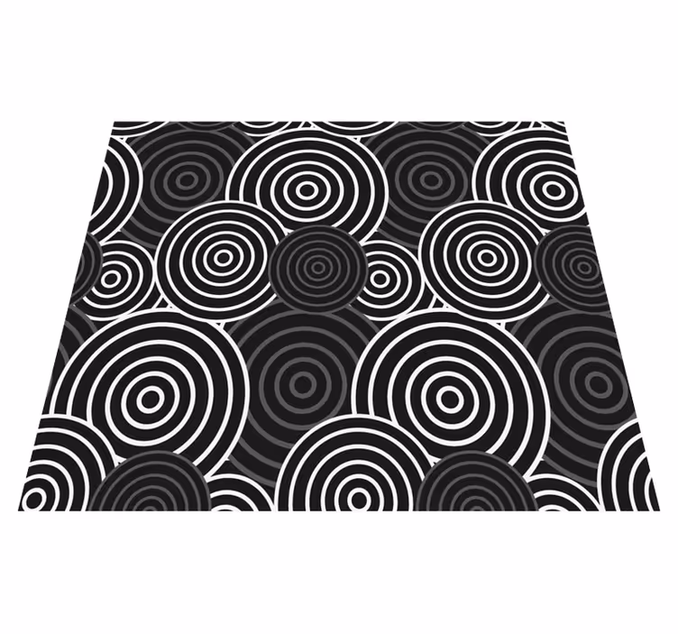 Svart sirkel med bakgrunn vinyl teppe geometrisk - Tenstickers