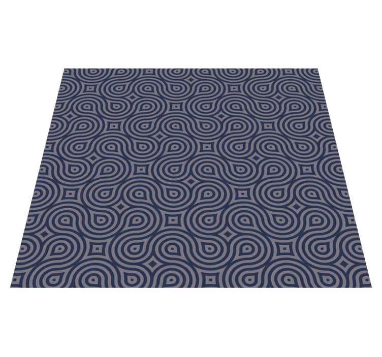 Vinyl teppe geometrisk blå geometriske former - Tenstickers