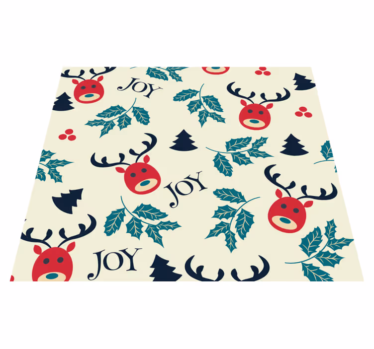 Glede og reinsdyr jul vinyl teppe - Tenstickers