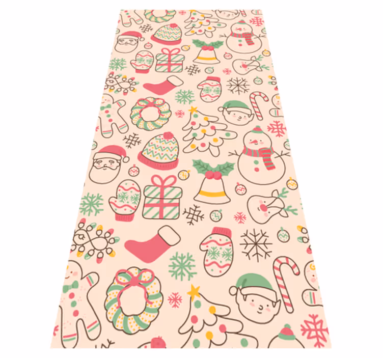 Jul vinyl teppe med julelys - Tenstickers