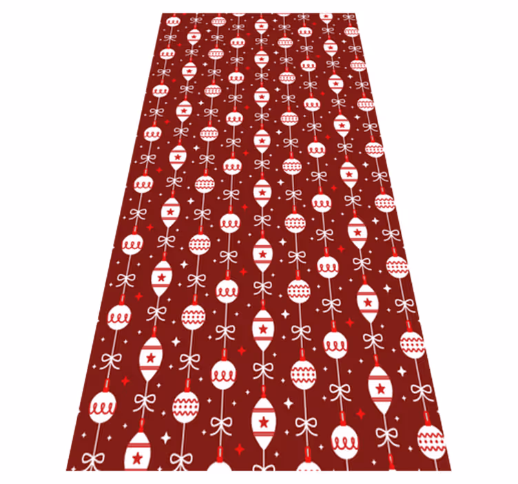 Jul vinyl teppe med julekuler - Tenstickers