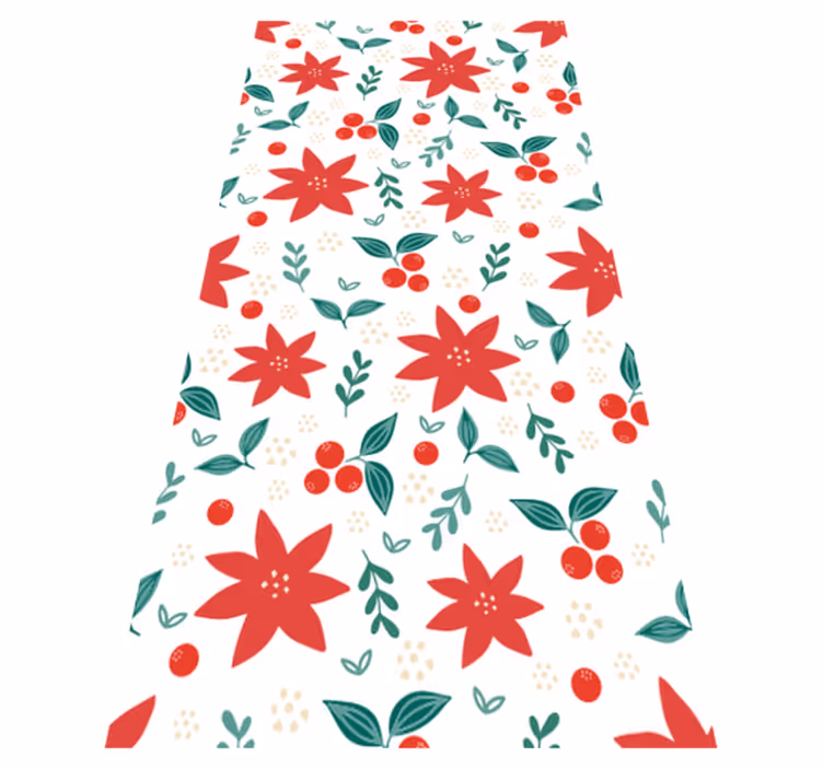 Jul vinyl teppe med juleblomster - Tenstickers