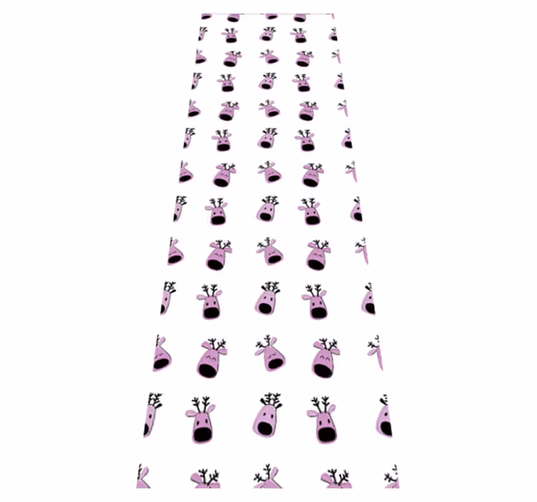 Jul vinyl teppe med rosa reinsdyrmønster - Tenstickers