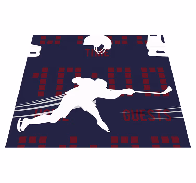 Vinyl teppe soverom hockeyspiller - Tenstickers