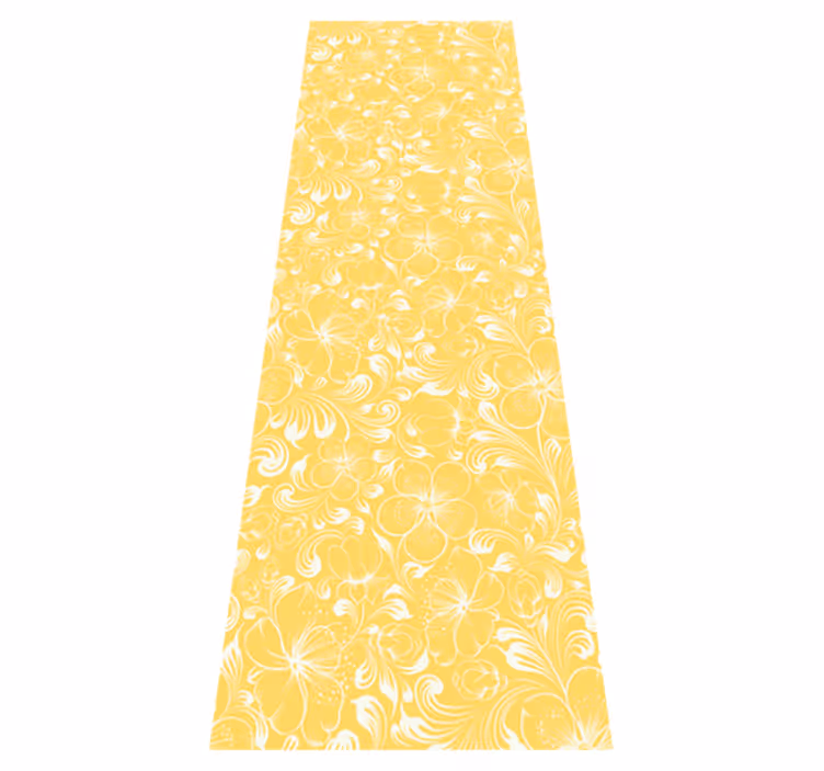 Gult blomster grandmillenial stil vinyl teppe soverom - Tenstickers