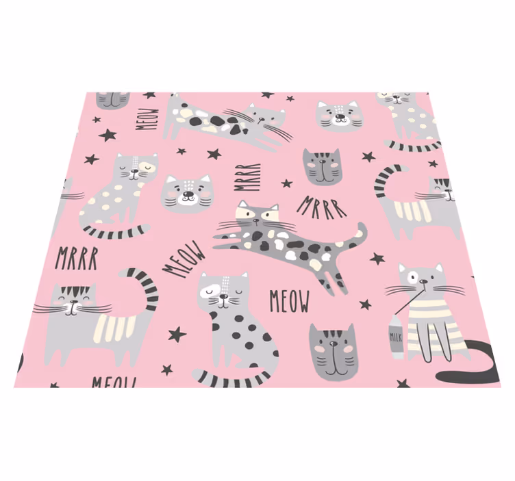 Stilige katter vinyl teppe soverom - Tenstickers