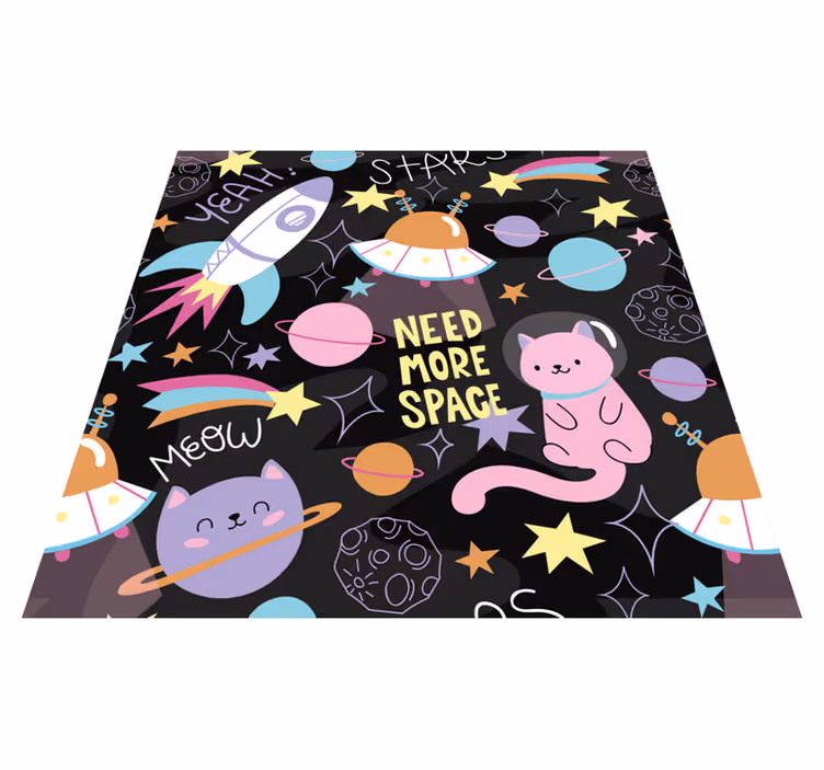 Vinyl teppe flere barn katter i rommet - Tenstickers