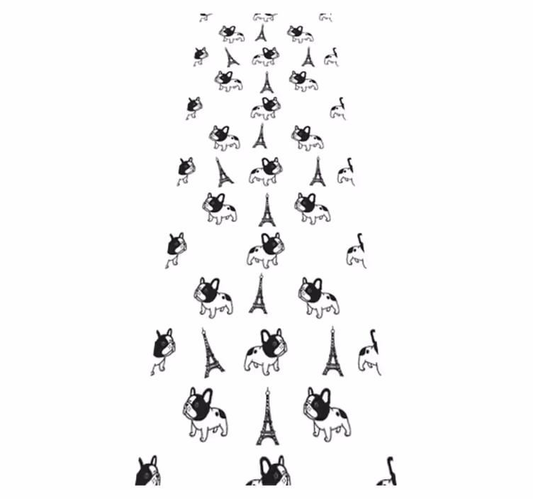 Vinyl teppe soverom fransk bulldog i paris - Tenstickers