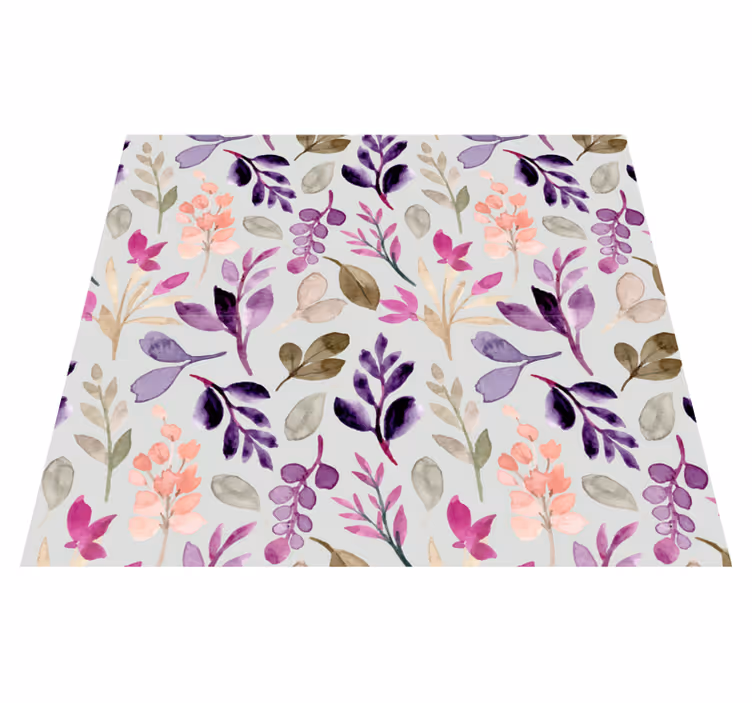 Vinyl teppe soverom blomstrete myke farger - Tenstickers