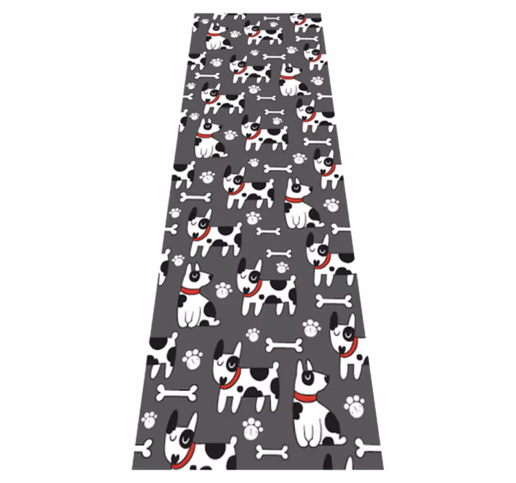 Vinyl teppe soverom fantastisk svart og hvit hund - Tenstickers