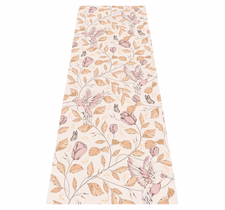 Tulipanmønster i beige farger vinyl teppe soverom - Tenstickers