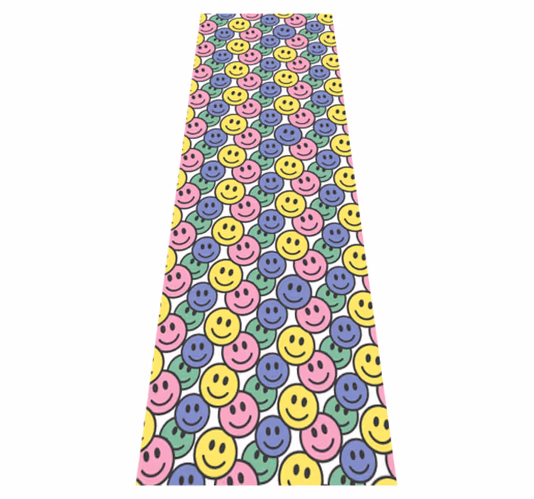Vinyl teppe soverom fargerike pastellsmilies - Tenstickers