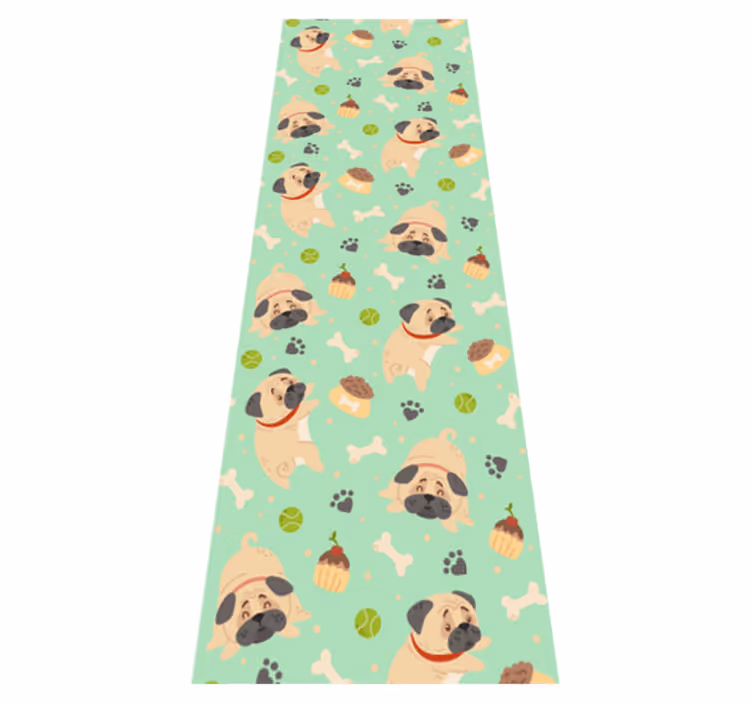 Fet bulldog med bein vinyl teppe soverom - Tenstickers