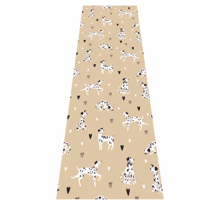 Vinyl teppe soverom med beige hundemønster - Tenstickers