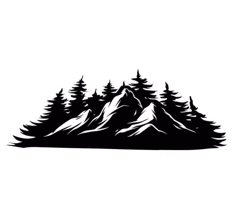 Fjellkjede vinyl teppe natur - Tenstickers