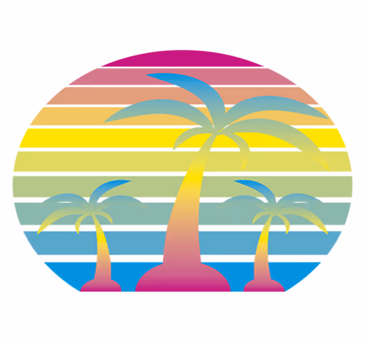 Vinyl teppe natur 80-talls vintage solnedgang - Tenstickers