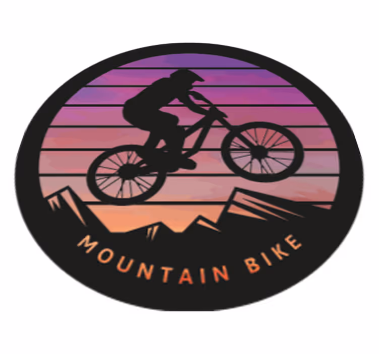Vinyl teppe natur fjellsyklist - Tenstickers