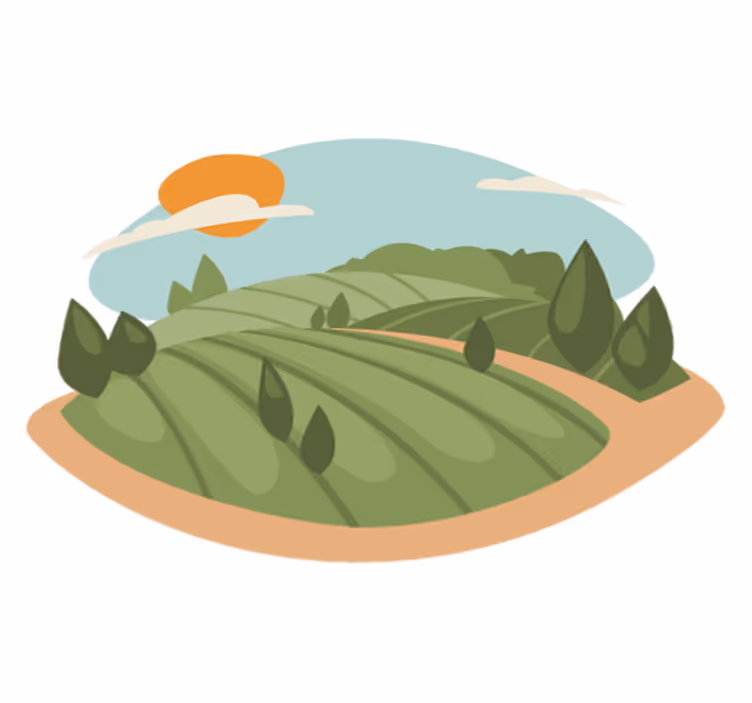 Fields illustrasjon vinyl teppe natur - Tenstickers