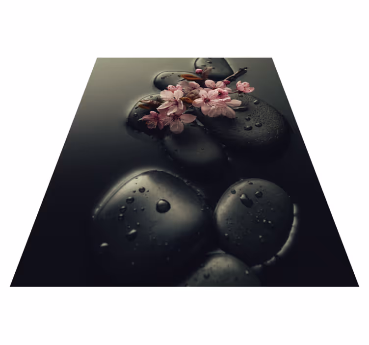 Vinyl teppe natur zen atmosfære med stein til toalett - Tenstickers