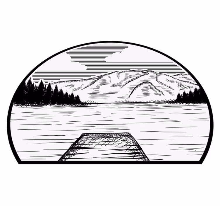 Vinyl teppe natur bobil furusjø - Tenstickers