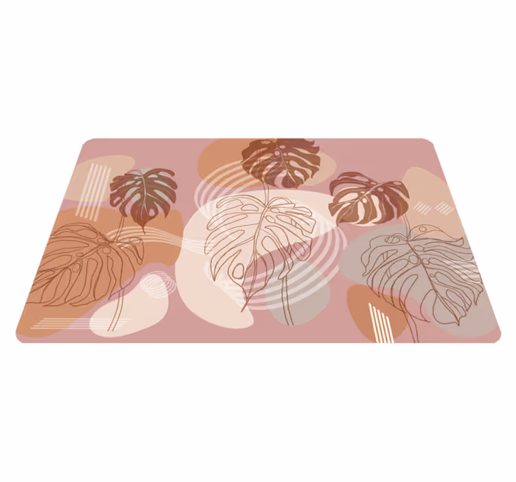 Vinyl teppe natur blad kontinuerlig skisse - Tenstickers