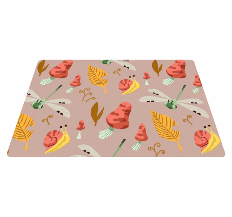Vinyl teppe natur høst fauna og flora mønster - Tenstickers