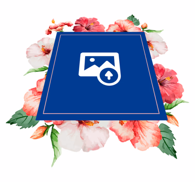 Vinyl teppe natur hibiskus blomstermønster - Tenstickers