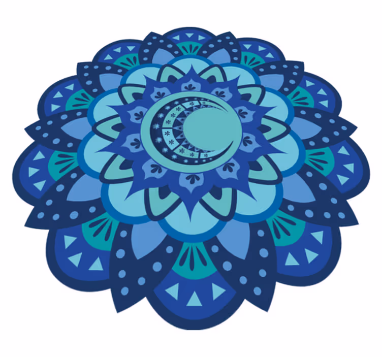 Vinyl teppe natur utsøkt botanisk mandala - Tenstickers