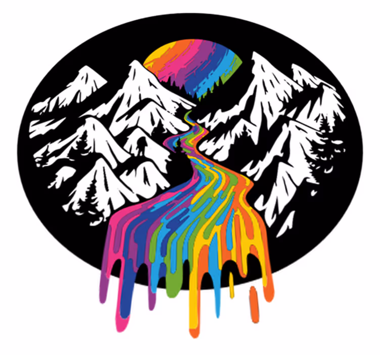 Vinyl teppe natur regnbuefjell landskap - Tenstickers