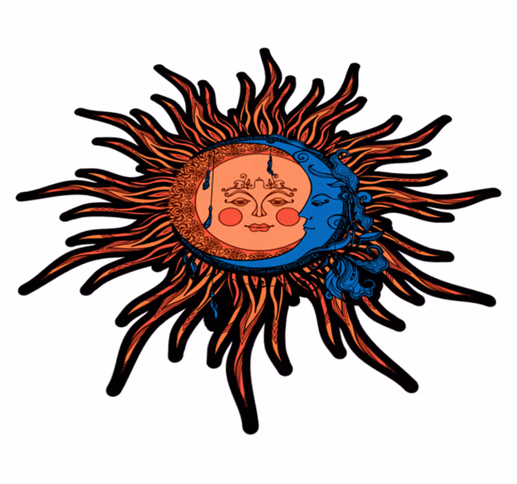 Vinyl teppe natur himmelsk sol måne - Tenstickers