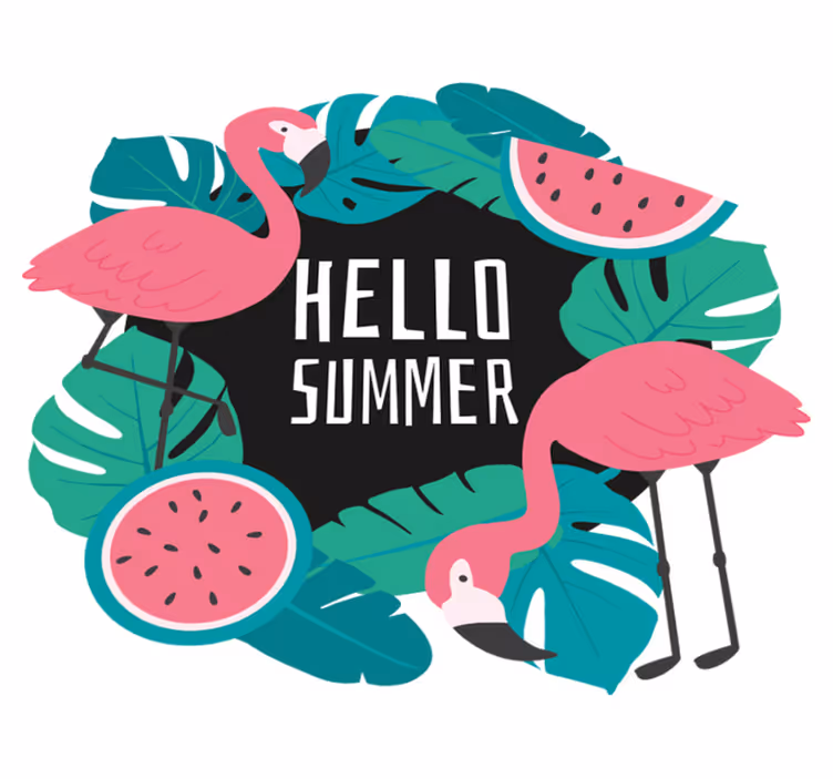 Vinyl teppe natur tropisk flamingo design - Tenstickers