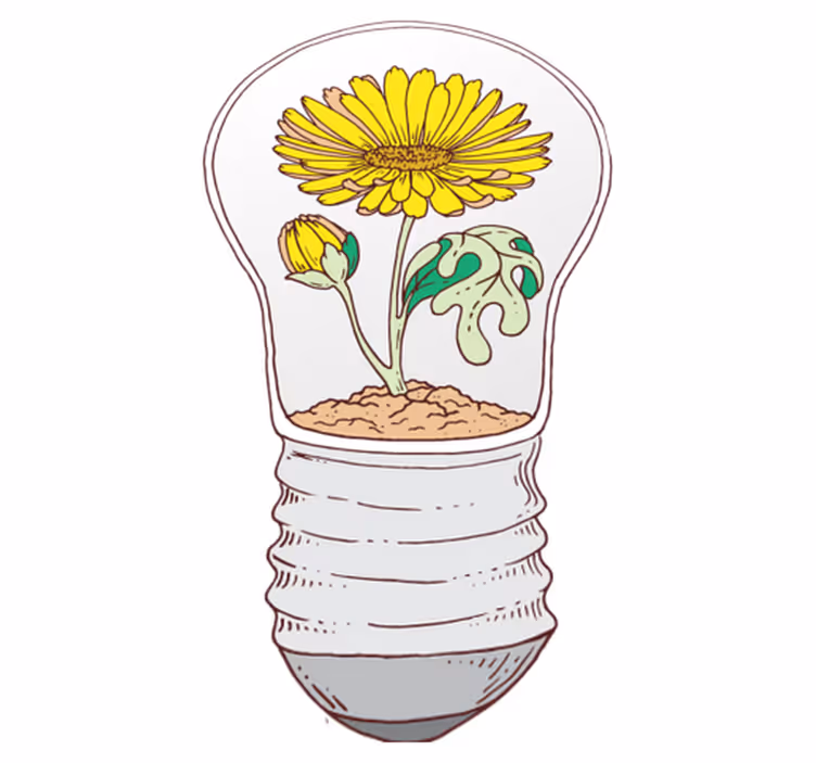 Blomstrende lyspære vinyl teppe natur - Tenstickers