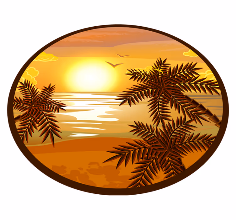 Vinyl teppe natur rolig solnedgangsutsikt - Tenstickers