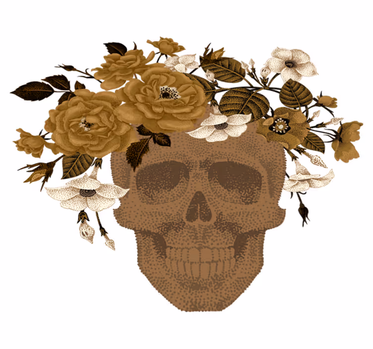 Skalle blomsteroppsats vinyl teppe natur - Tenstickers